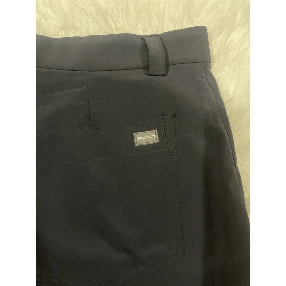 Sligo Golf Shorts Gray Athletic Zip Flat Front Pockets Mens 34